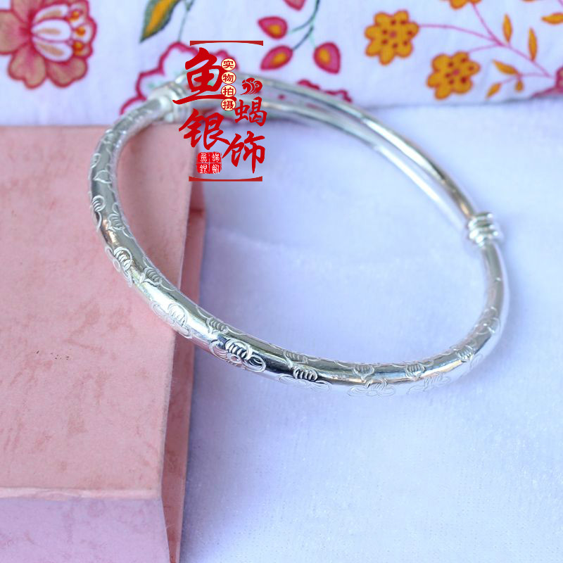 99纯银手镯 蔓复古枝花纹推拉足银手工女士镯子 银作坊特价可定做在类目 饰品/流行首饰/时尚饰品新, 手镯中 - 来自Buy2taobao.com提供专业的淘宝代购服务