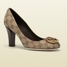  美国代购Gucci古奇新款女鞋/超高跟帆布鞋 低帮311804 F4000 9742