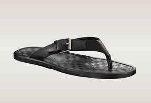  路易威登Louis Vuitton新款LV男鞋凉鞋格纹夹趾868473意大利代购