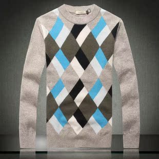 M888 秋冬<em>高档</em>男士休闲<em>圆领羊毛绒</em>套头<em>毛衣</em> P