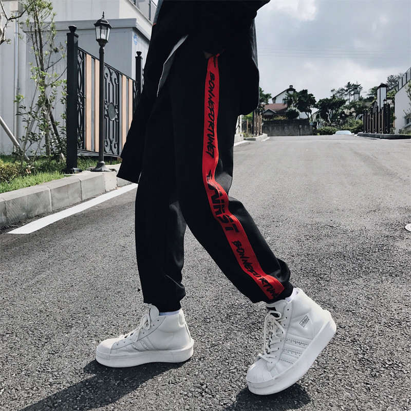 sunny潮店织带长裤校裤hiphop秋季运动国串标束脚裤工体裤子男潮在类目 男装, 休闲裤中 - 来自Buy2taobao.com提供专业的淘宝代购服务