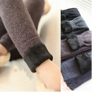  加绒加厚打底裤女装！超厚加绒仿羊毛混纺打底裤女加厚 冬季 黑灰