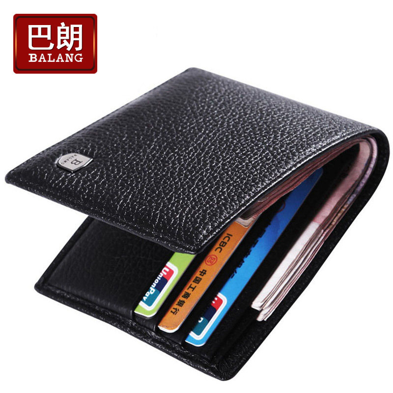 Baron de wallet men short leather men's first layer leather wallet beautiful spike a gift package of delivery-mail