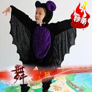 万圣节黑蝙蝠动物演出舞蹈表演服装儿童舞台摄