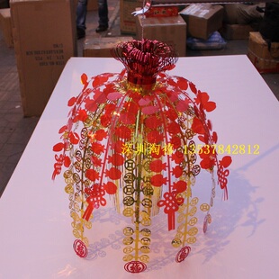  新款新年装饰吊饰 大兰吊花 苹果元宝福字拉花剪花彩花 彩带彩条