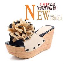 Hot 2013 Rome explosion models big flower sandals thick crust muffin Japanese women's summer sandals slope with sandals