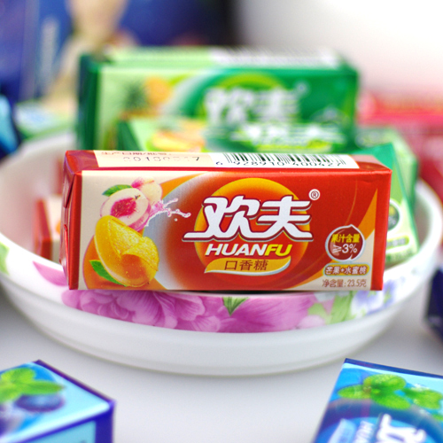 欢夫夹心口香糖 单条装 芒果味 水蜜桃味 休闲 零食 婚庆糖果