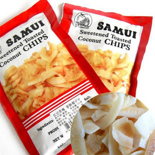  10包包邮 泰国进口特产 香脆烤椰片 唇齿留香 红记苏梅椰子片40g