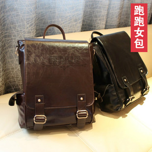  韩版复古单肩包双肩包欧美潮女背包时尚学院风皮书包两用包电脑包