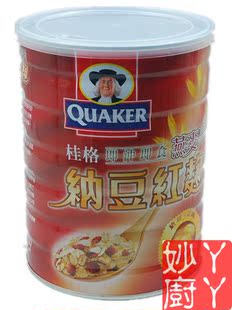  *台湾进口*QUAKER桂格即冲即食纳豆红曲燕麦片