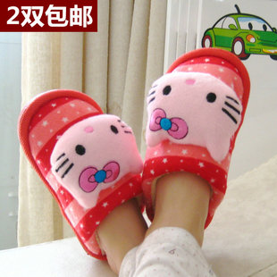  2双包邮 儿童棉拖鞋冬季  卡通可爱棉拖鞋 防滑厚底家居宝宝拖鞋