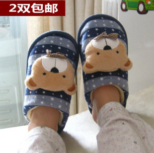  2双包邮 儿童棉拖鞋 可爱棉鞋男女童 卡通儿童棉拖冬季鞋防滑厚底