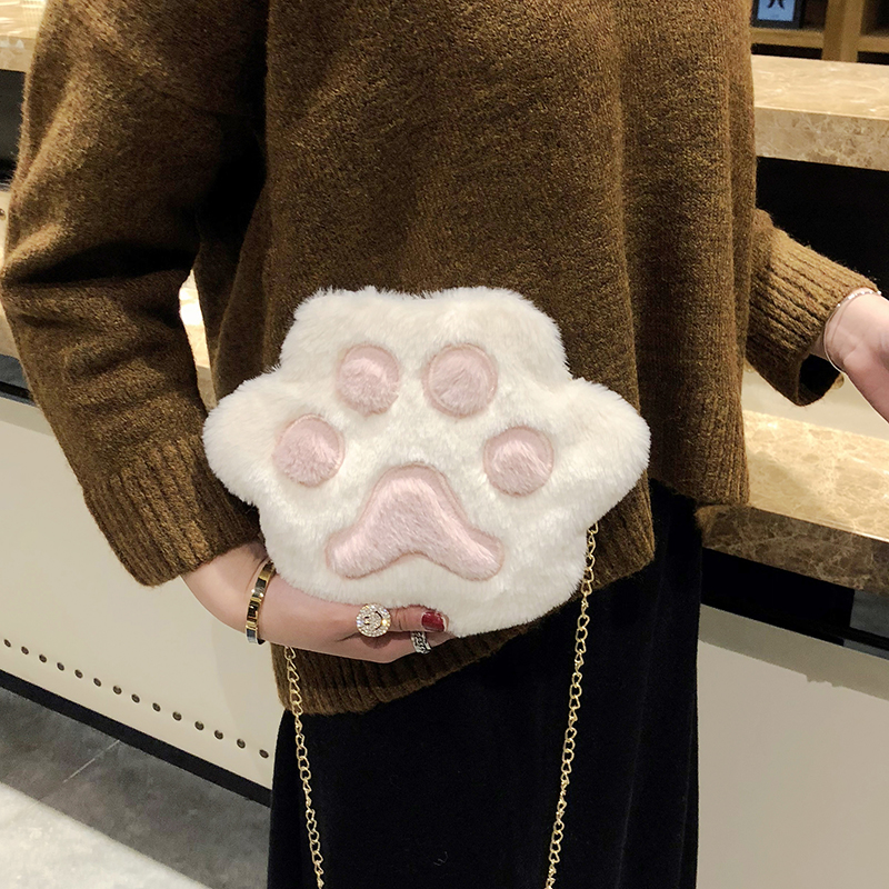 Small bag woman 2019 new pattern Korean Edition lovely Maomao chic chain The single shoulder bag Harajuku girl Inclined shoulder bagin the Leather/Lady bags/Men's bag, Ms. bags category - from Buy2taobao.com to provide professional Taobao agent buy service