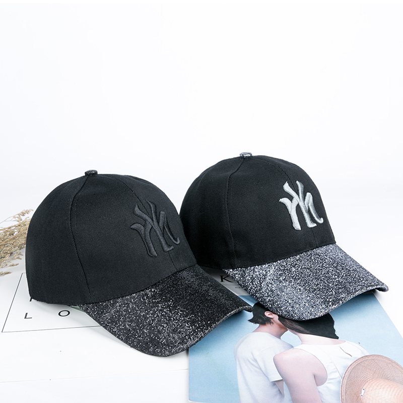 2019 girl student Korean Edition Hip hop Versatile Sequins Sparkling letter Hatin the Accessories/Leather belt/Hat/Muffler , Hat category - from Buy2taobao.com to provide professional Taobao agent buy service