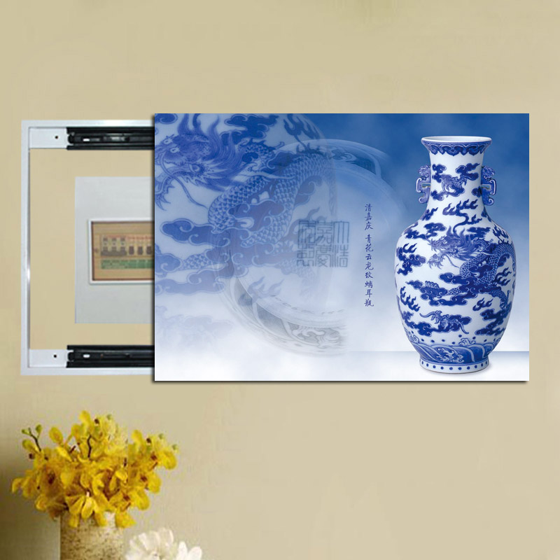 Chinese style a living room Frameless Push-pull Slide Air opening Decorative painting bedroom Meter Box Distribution box Occlusion Blue and white porcelainin the Home accessories , Decorative painting , Modern decorative painting category - from Buy2taobao.com to provide professional Taobao agent buy service
