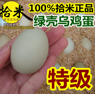 拾米正品 绿壳乌鸡蛋山林有机放养 散养笨土鸡蛋草鸡
