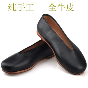  正品荣利华老北京皮鞋男鞋手工定制纯牛皮民族风复古中老年男款单
