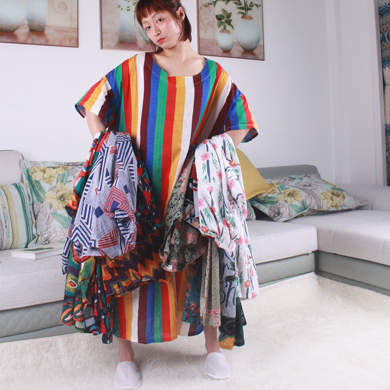 summer Add fertilizer Large Thin section Cotton Family name Extension Nightdress Short sleeved MM Easy pajamas Home Furnishingsin the Lingerie/Men's underwear/Tracksuit , Lingerie category - from Buy2taobao.com to provide professional Taobao agent buy service