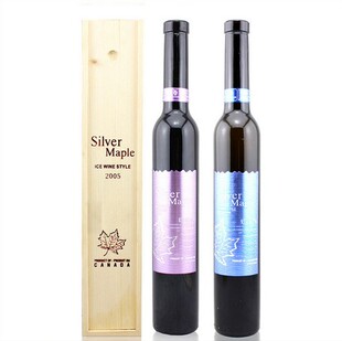  平价名酒 加拿大冰酒 银枫冰红 银枫冰白 （送配套木盒）