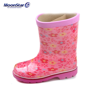  Moonstar月星机能童鞋 春季女童雨靴水鞋 中童儿童雨鞋雨靴