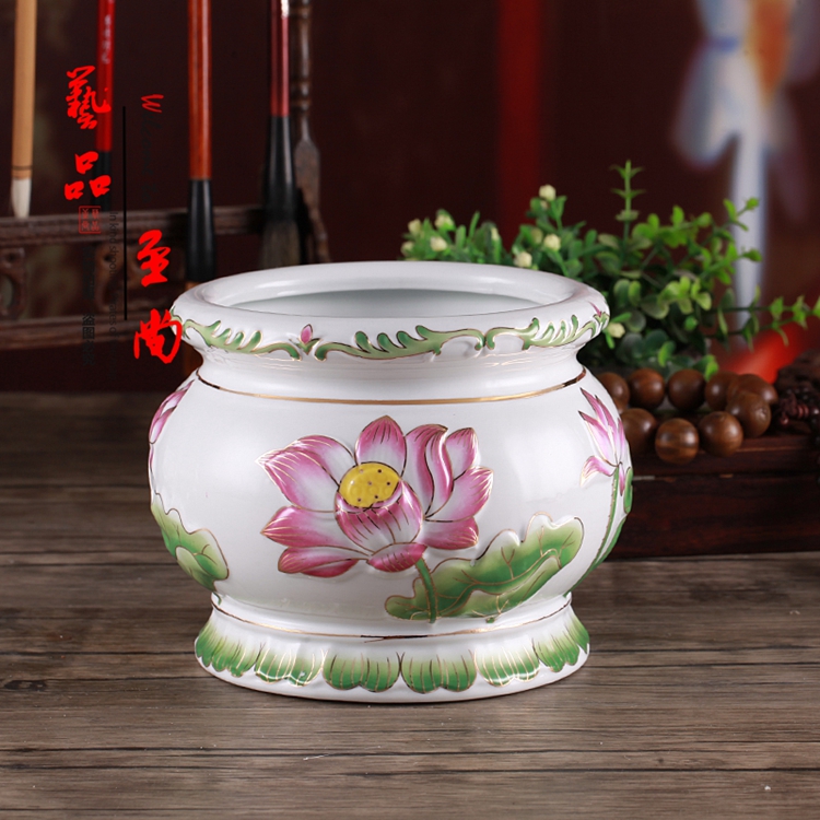 佛教用品佛具供盘果盘供水杯莲花香炉花瓶陶瓷浮雕彩色莲花包邮在类目 家居饰品, 香薰炉中 - 来自Buy2taobao.com提供专业的淘宝代购服务