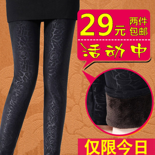  天天特价】加绒加厚打底裤女秋冬女士铅笔裤大码女装保暖棉裤外穿