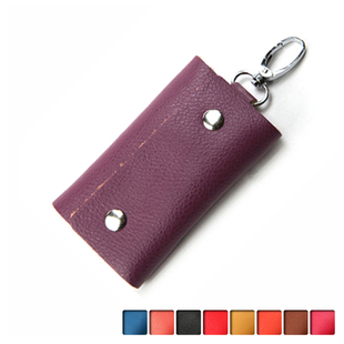  牛皮钥匙包 腰线双扣糖果多色真皮女士钥匙扣 男女通用