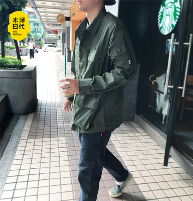 现货wtaps jungle ls/shirt.copo.weather 四袋衬衫 18ss