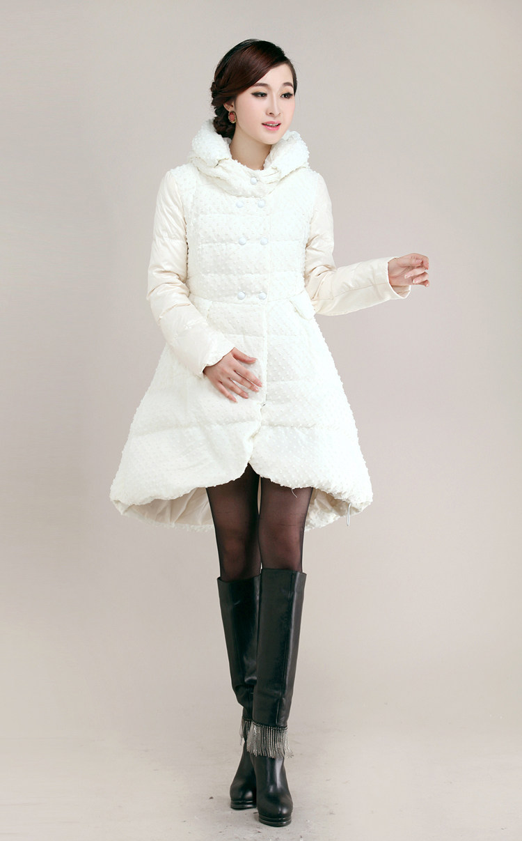 香港VE2013新款公主风淑女韩版修身时尚中长款羽绒服 VE128113