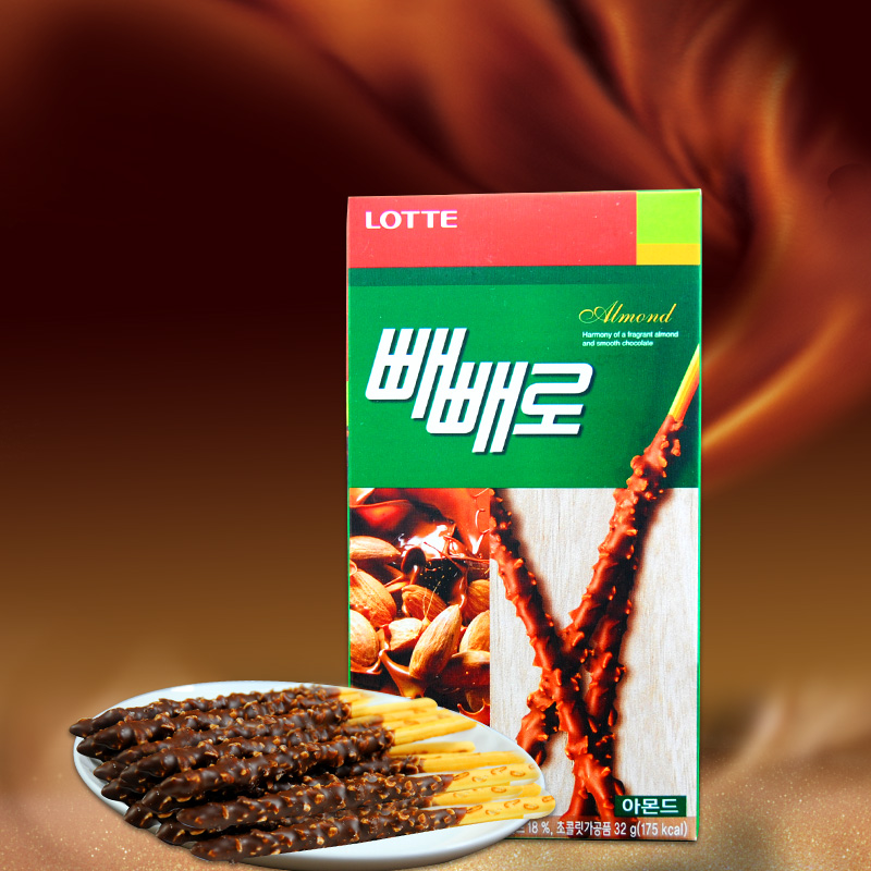 韩国进口零食品 乐天扁桃仁巧克力棒酥脆果仁夹心棒饼干绿盒32g在类目 零食/坚果/特产, 巧克力, 饼干巧克力中 - 来自Buy2taobao.com提供专业的淘宝代购服务