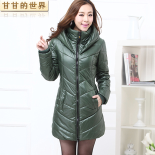  甘甘加厚棉衣 女装 中长款棉服外套 女 冬装大码加厚棉袄G975