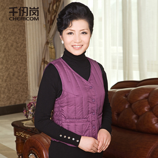 <em>千仞岗羽绒服</em>正品清仓中年<em>女士</em>无袖羽绒中老年