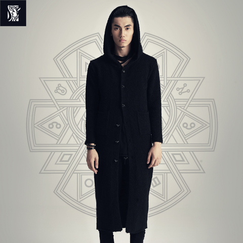 MCHTAN 长款 连帽<em>羊毛衫</em> <em>男</em> 长袖<em>开衫 外套</em> 针