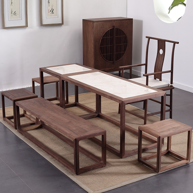 New Chinese style high-grade tea table Buddhist mood Black Walnut Tea Service Elm Paint Tea ceremony Table Pantry Solid wood furniturein the Residential furniture , Tables , Other Tables category - from Buy2taobao.com to provide professional Taobao agent buy service