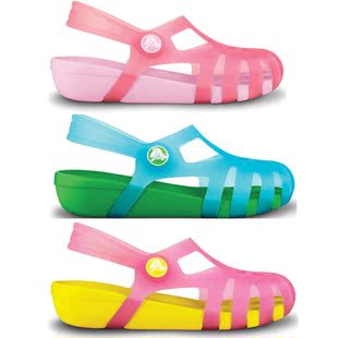  新款包邮正品CROCS卡洛驰亮澈雪莉女孩变色儿童沙滩洞洞凉鞋
