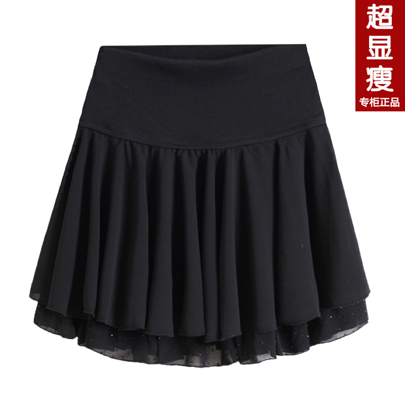 显瘦雪纺短裙a字...