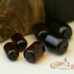  库页琥珀 天然极品血珀桶珠/配珠/隔珠 散珠 直径7-10mm桶珠 特卖