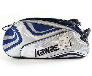  川崎新款正品专业羽毛球拍包 运动双肩背包单肩 独立鞋袋 六支装