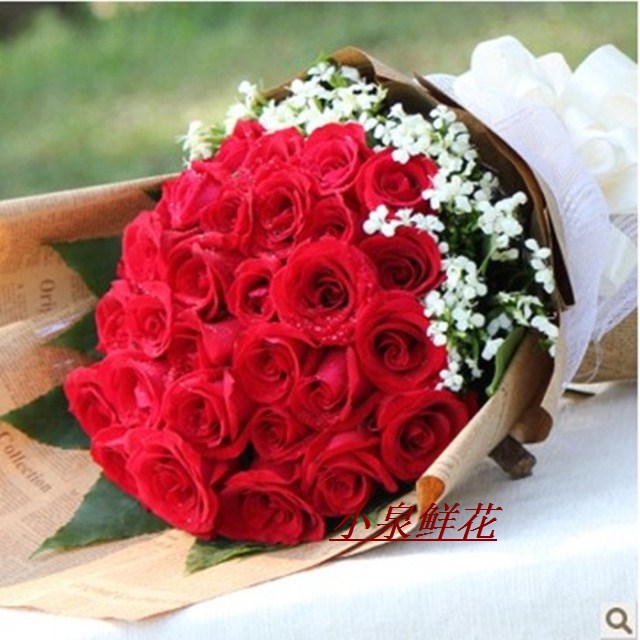 圣诞节鲜花同城速递哈尔滨市区免费包邮红色玫瑰花束情人节鲜花店