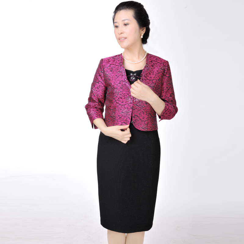 妈妈婆婆婚宴装套裙礼服 中老年女装2013新款高端两件套连衣裙 妈妈婆婆婚宴装套裙礼服 中老年女装2013新款高端两件套连衣裙