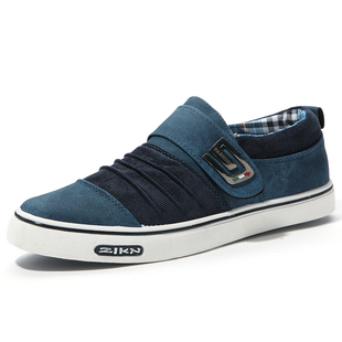  搭扣休闲男鞋时尚潮流英伦男式板鞋男款透气休闲低帮鞋子新款