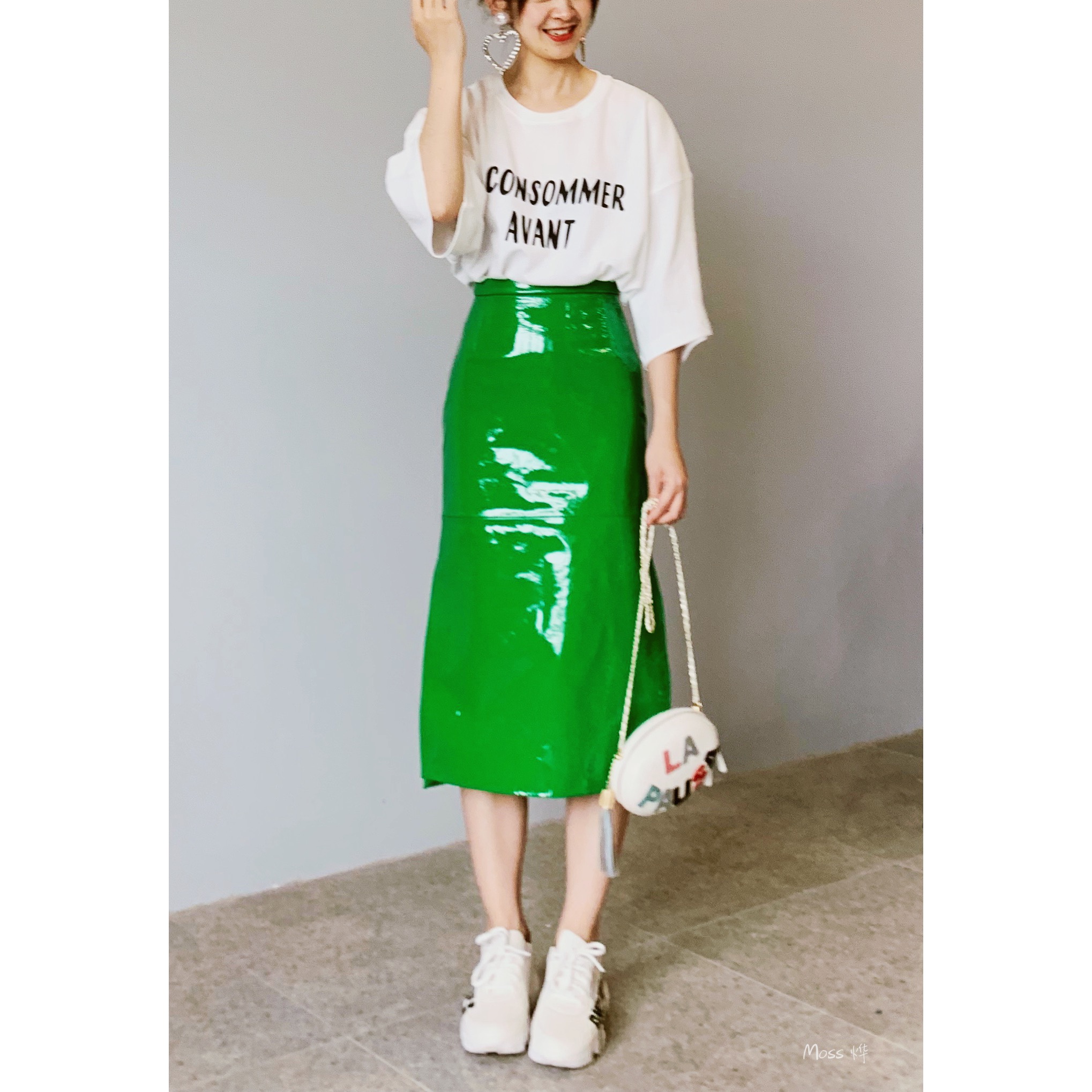 Moss烨 〓SVIP〓前卫摩登真皮开叉绿色漆皮半身裙女2019春夏在类目 女装/女士精品, 半身裙中 - 来自Buy2taobao.com提供专业的淘宝代购服务