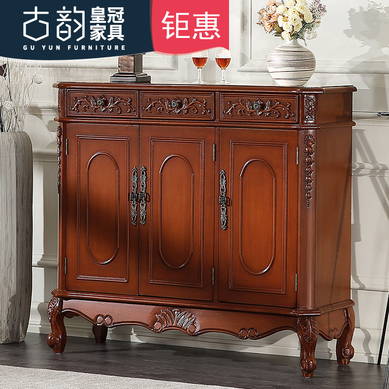 American style solid wood Shoe cabinet European style Retro Carved partition Entrance cabinet With drawers shoe rack High-capacity Lockers furniturein the Residential furniture , Cabinet , Shoebox category - from Buy2taobao.com to provide professional Taobao agent buy service