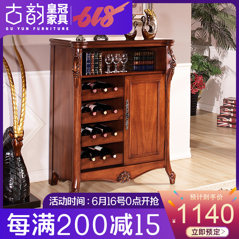 American style rural a living room furniture solid wood Red Wine cabinet European style leisure time Retro originality Carved Curio Lockersin the Residential furniture , Cabinet , Wine category - from Buy2taobao.com to provide professional Taobao agent buy service