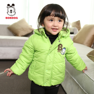  巴布豆新款童装 冬季男童女童可爱卡通保暖抓绒棉服 儿童棉袄