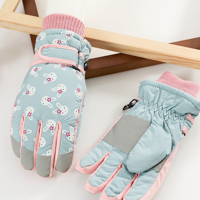 韩版冬季女童宝宝户外保暖滑雪手套中大男童冬天女孩可爱儿童防水
