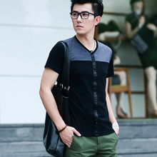 [Summer Specials] men's short-sleeved t-shirt tide male Korean version of casual short-sleeved t-shirt men short sleeve men T008