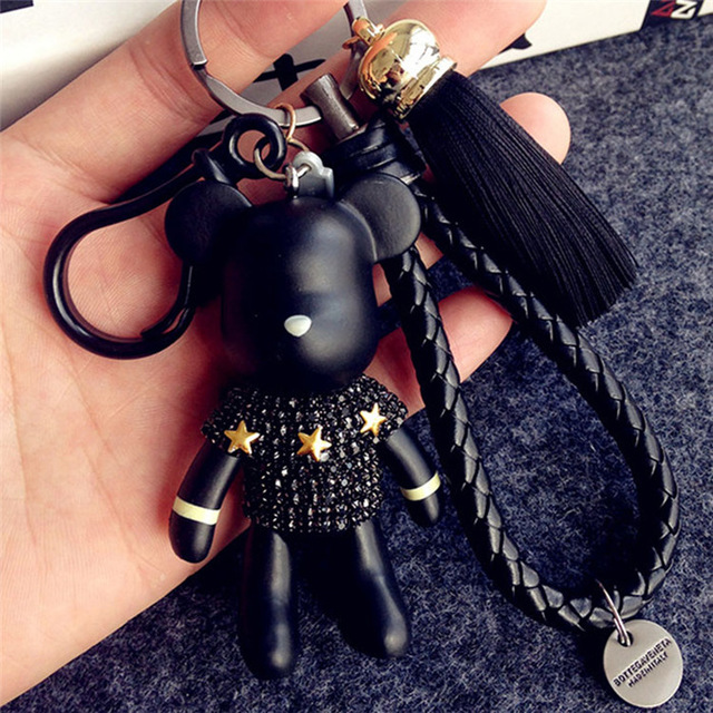 韩国墨镜镶钻暴力熊流苏钥匙扣时尚汽车钥匙圈环情侣男女包扣挂件|msdalam kategori Aksesori/Belt kulit/Hat/Muffler, Kasut dan beg/Aksesori tali pinggang, aksesori beg, rantai kunci - dari Buy2taobao.com untuk memberikan perkhidmatan ejen Taobao profesional membeli