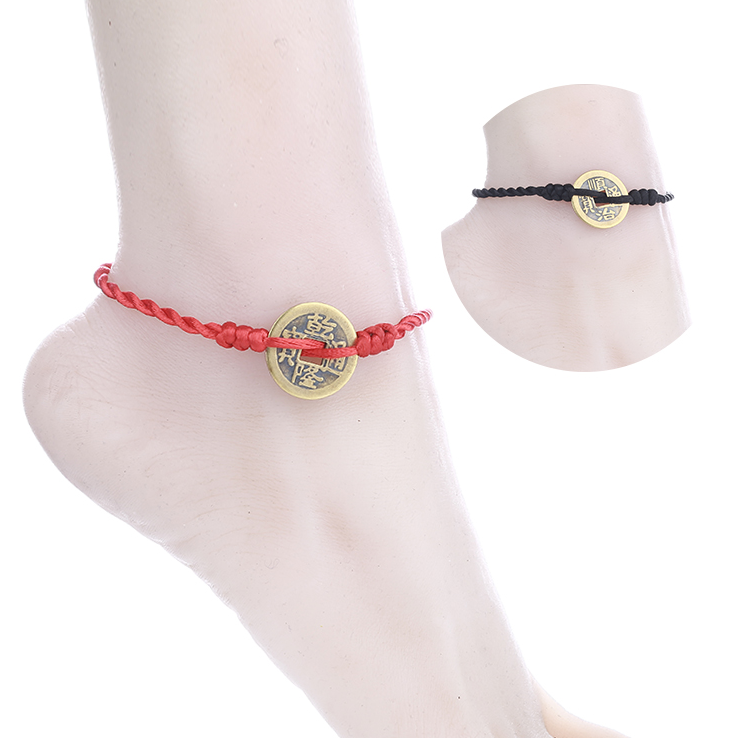 Year of fate manual weave lucky Red rope Foot rope copper Anklet student men and women lovers Transport Exorcise evil spirits Jewelryin the Accessories/Fashion Jewelry, Anklets category - from Buy2taobao.com to provide professional Taobao agent buy service