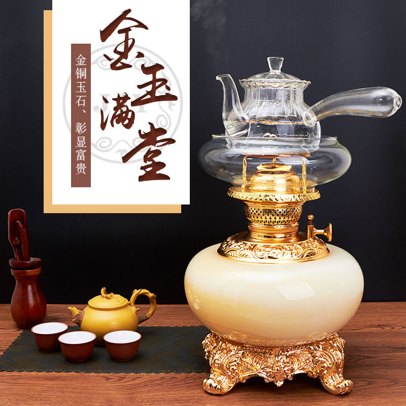 精品家家有空气灯酥油煤油灯烧水煮茶炉纯铜玉石新款功夫茶具茶艺|msdalam kategori pinggan mangkuk, set teh, Kung Fu teh - dari Buy2taobao.com untuk memberikan perkhidmatan ejen Taobao profesional membeli